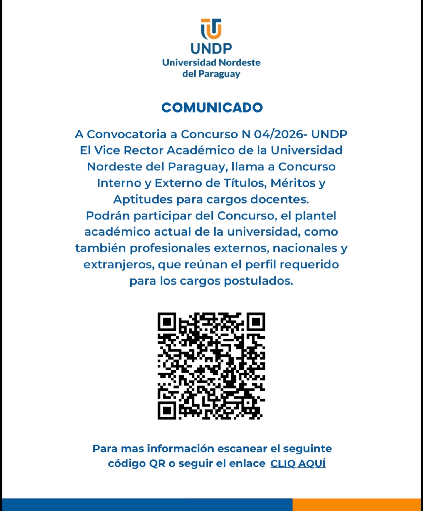 Concurso de Méritos y Aptitudes – Docentes Universitarios